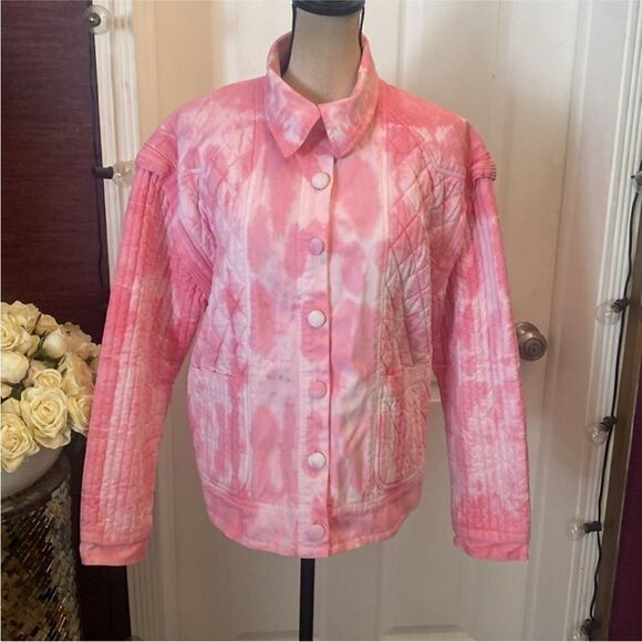 Loveshackfancy Pink Tie-Dye Quilted Jacket, M - Picture 6 of 13